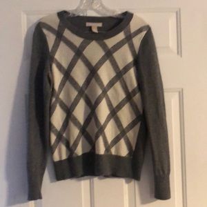 Gray and white sweater